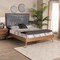 Baxton Studio Dericia Classic and Traditional Grey Fabric and Walnut Brown Finished Wood King Size Platform Bed 237-12639-9409-ZORO - alternate 4